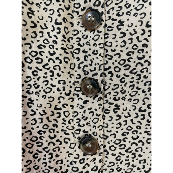 JAPNA Leopard Print Button Down Midi Summer Dress with front Slit, Womens XS - Picture 3 of 16